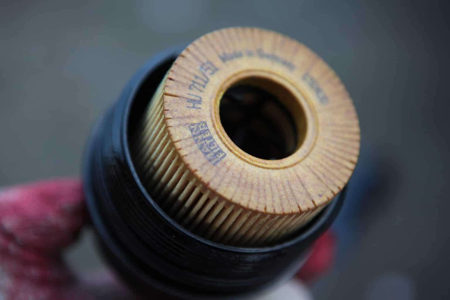 Close up shot of an oil filter