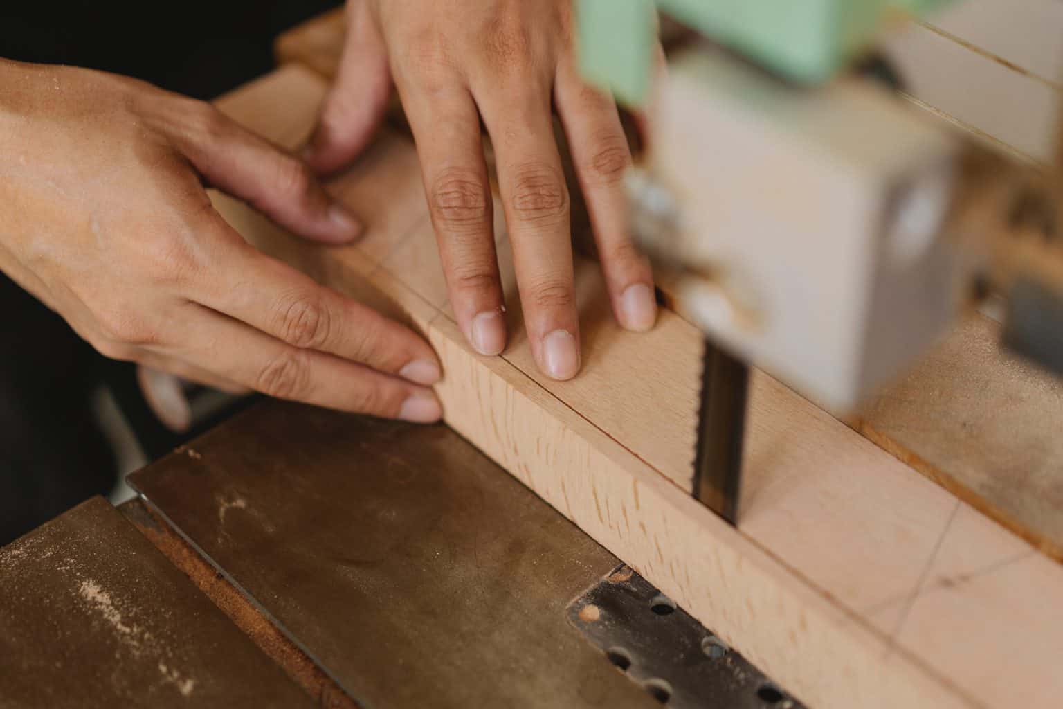 Softly holding and touching the wood