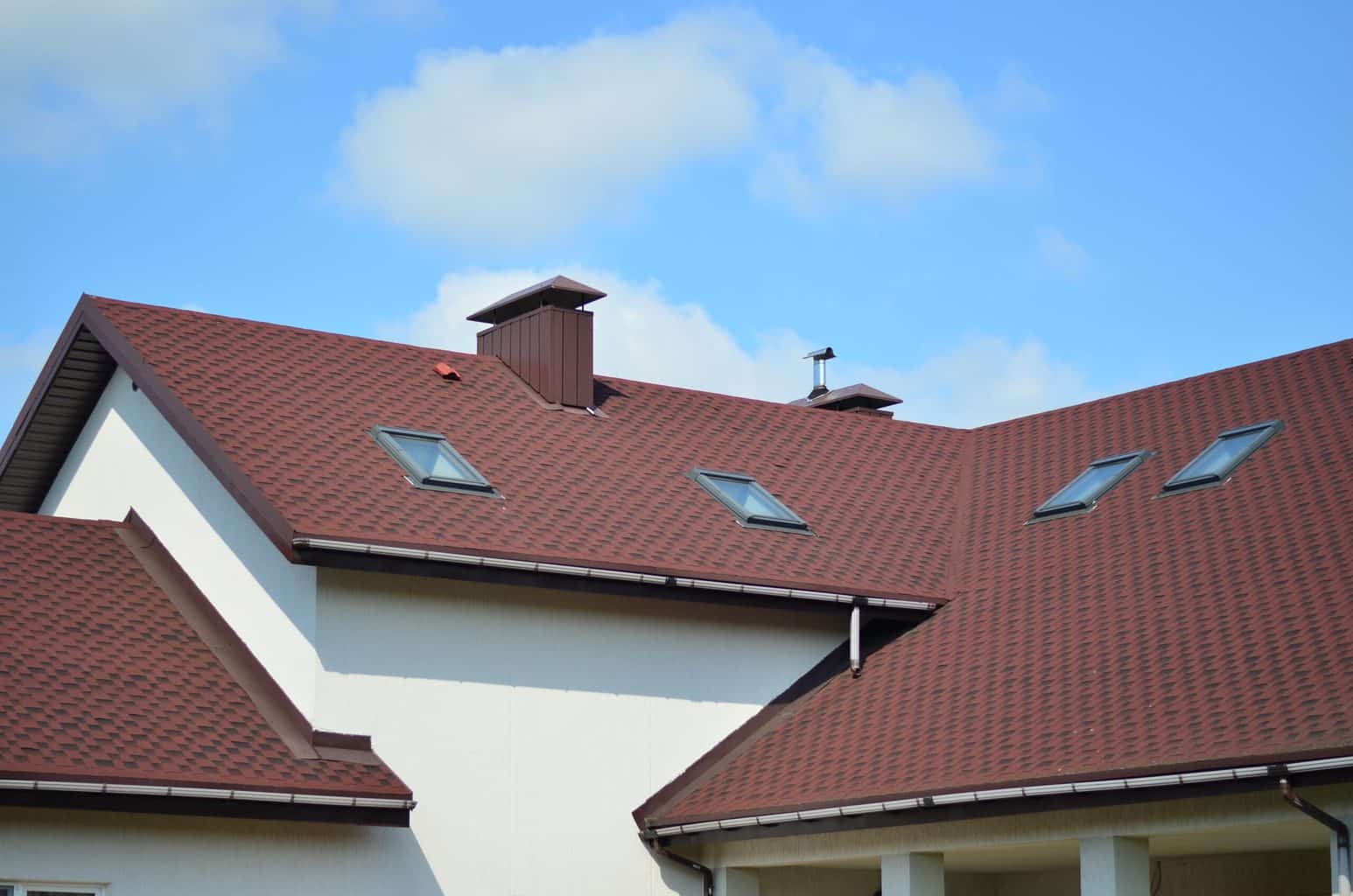 A red toned roof