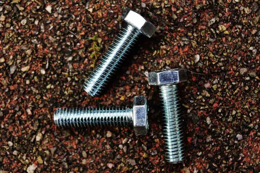 Three pieces of hex screws